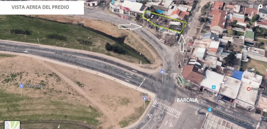 PREDIO DE 2 LOTES UNICOS SOBRE COLECTORA SUR DEL ACCESO OESTE Y BARCALA 700M2 - APTO TODO DESTINO