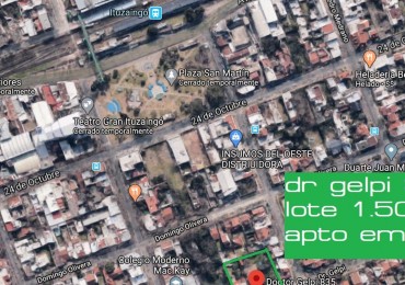OPORTUNIDAD! LOTE DE 1500M2 EN EL CENTRO DE ITUZAINGO, APTO EMPRENDIMIENTO, ACEPTA MTS